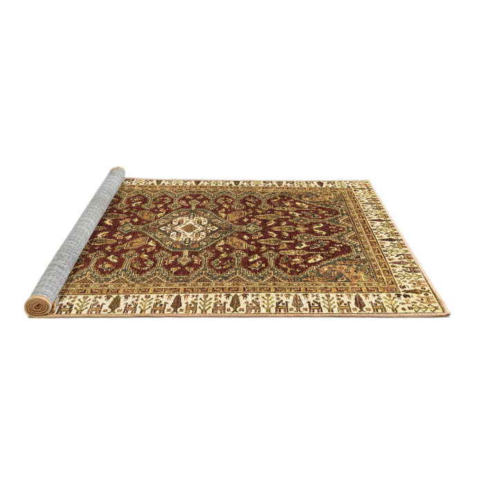 Sideview of Machine Washable Abstract Brown Modern Rug, wshabs2980brn