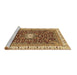 Sideview of Machine Washable Abstract Brown Modern Rug, wshabs2980brn