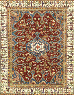 Abstract Brown Red Modern Rug, abs2980