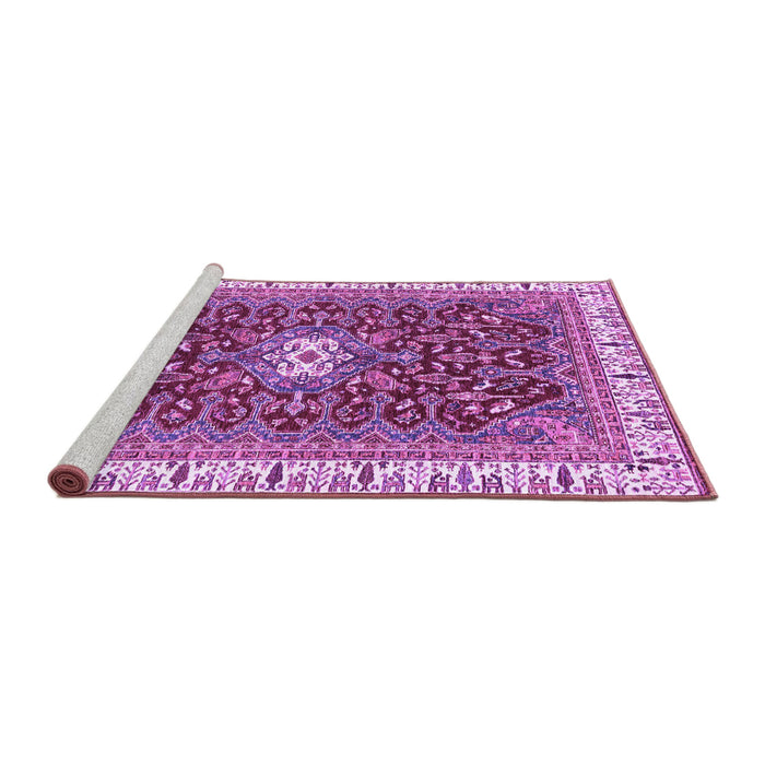 Sideview of Machine Washable Abstract Purple Modern Area Rugs, wshabs2980pur