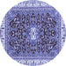 Round Abstract Blue Modern Rug, abs2980blu