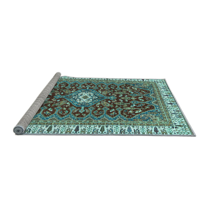 Sideview of Machine Washable Abstract Light Blue Modern Rug, wshabs2980lblu