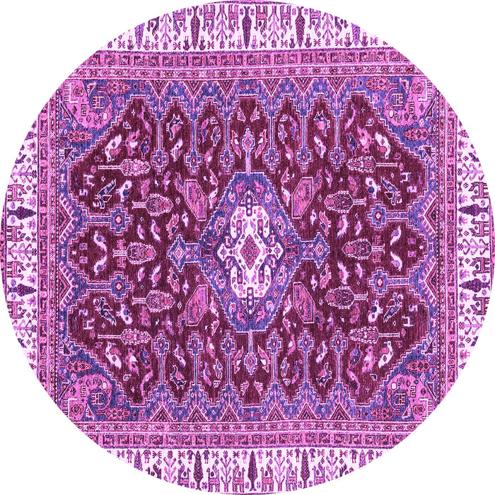 Round Machine Washable Abstract Purple Modern Area Rugs, wshabs2980pur