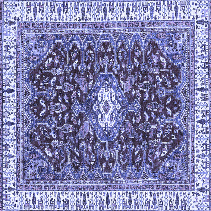 Square Machine Washable Abstract Blue Modern Rug, wshabs2980blu