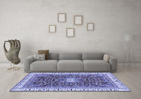 Machine Washable Abstract Blue Modern Rug, wshabs2980blu