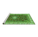 Sideview of Machine Washable Abstract Green Modern Area Rugs, wshabs2980grn