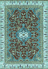 Abstract Light Blue Modern Rug, abs2980lblu