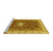 Sideview of Machine Washable Abstract Yellow Modern Rug, wshabs2980yw