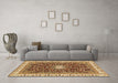 Machine Washable Abstract Brown Modern Rug in a Living Room,, wshabs2980brn