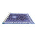 Sideview of Machine Washable Abstract Blue Modern Rug, wshabs2980blu