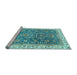 Sideview of Machine Washable Oriental Light Blue Traditional Rug, wshabs2981lblu