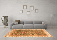 Machine Washable Oriental Orange Traditional Rug, wshabs2981org