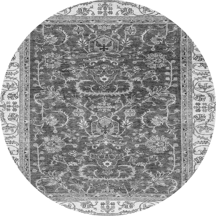 Round Oriental Gray Traditional Rug, abs2981gry
