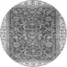 Round Oriental Gray Traditional Rug, abs2981gry