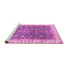 Sideview of Machine Washable Oriental Pink Traditional Rug, wshabs2981pnk