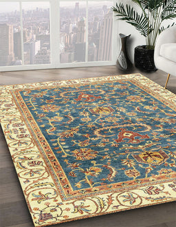 Abstract Puce Purple Oriental Rug in Family Room, abs2981
