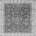 Square Machine Washable Oriental Gray Traditional Rug, wshabs2981gry