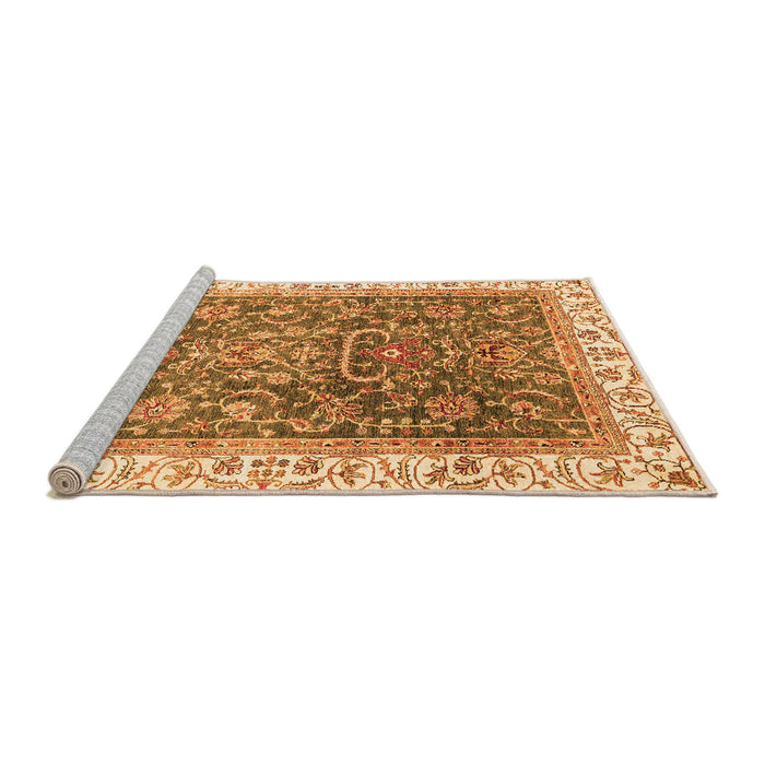 Sideview of Machine Washable Oriental Orange Traditional Area Rugs, wshabs2981org