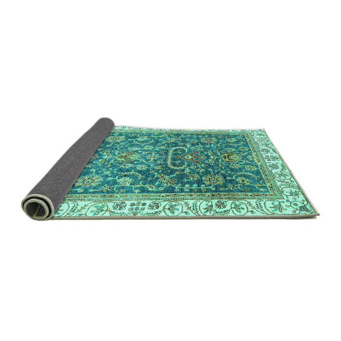 Sideview of Oriental Turquoise Traditional Rug, abs2981turq