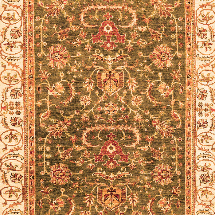 Machine Washable Oriental Orange Traditional Area Rugs, wshabs2981org