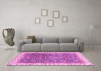 Machine Washable Oriental Pink Traditional Rug, wshabs2981pnk