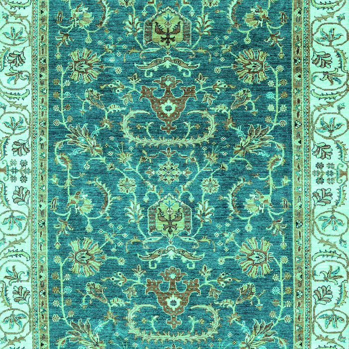 Machine Washable Oriental Turquoise Traditional Area Rugs, wshabs2981turq