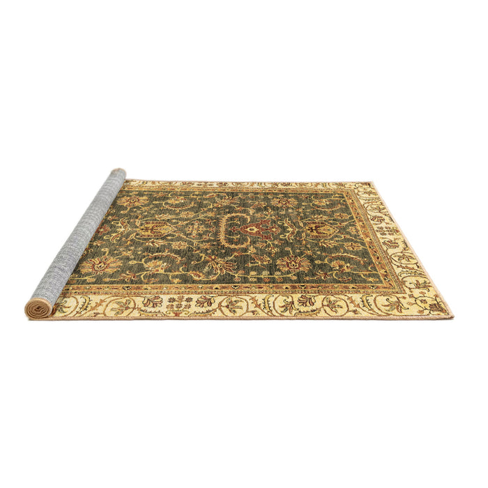 Sideview of Machine Washable Oriental Brown Traditional Rug, wshabs2981brn