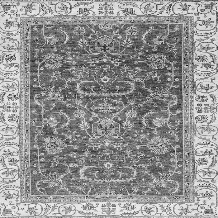 Square Oriental Gray Traditional Rug, abs2981gry