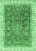 Machine Washable Oriental Emerald Green Traditional Area Rugs, wshabs2981emgrn