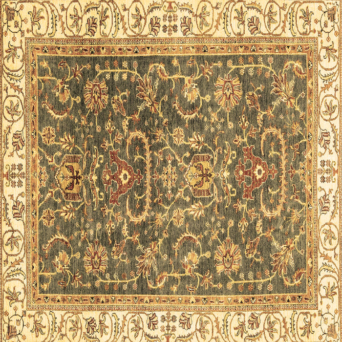 Square Oriental Brown Traditional Rug, abs2981brn