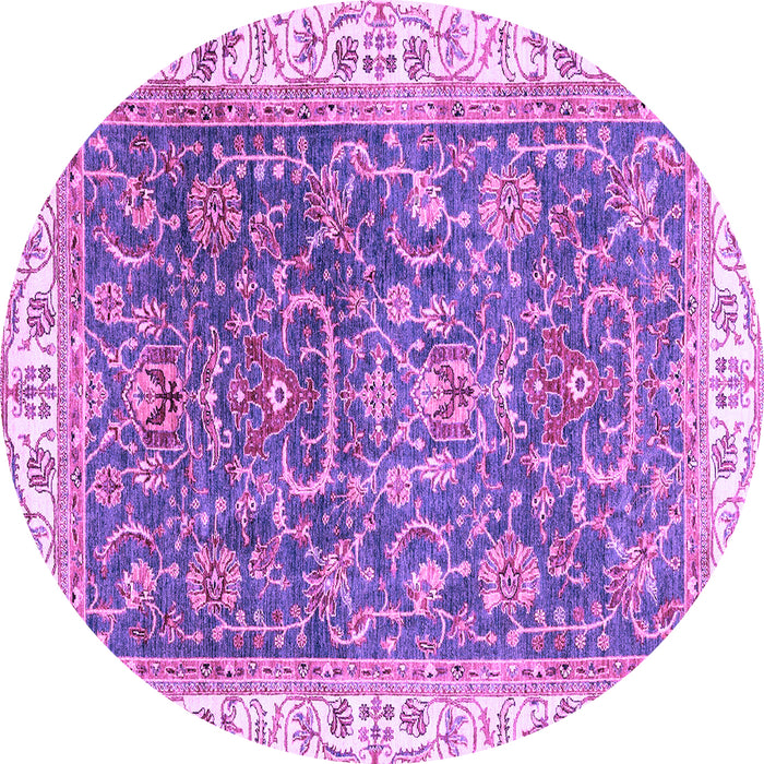 Round Oriental Purple Traditional Rug, abs2981pur
