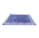 Sideview of Machine Washable Oriental Blue Traditional Rug, wshabs2981blu