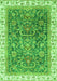 Machine Washable Oriental Green Traditional Area Rugs, wshabs2981grn