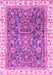 Machine Washable Oriental Pink Traditional Rug, wshabs2981pnk