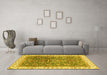 Machine Washable Oriental Yellow Traditional Rug in a Living Room, wshabs2981yw