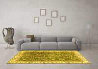 Machine Washable Oriental Yellow Traditional Rug, wshabs2981yw