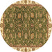 Round Machine Washable Abstract Brown Modern Rug, wshabs2982brn