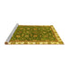 Sideview of Machine Washable Abstract Yellow Modern Rug, wshabs2982yw