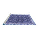 Sideview of Machine Washable Abstract Blue Modern Rug, wshabs2982blu