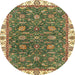 Round Abstract Avocado Green Modern Rug, abs2982