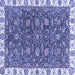 Square Machine Washable Abstract Blue Modern Rug, wshabs2982blu