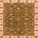 Square Abstract Orange Modern Rug, abs2982org