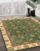 Machine Washable Abstract Avocado Green Rug in a Family Room, wshabs2982