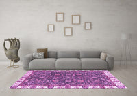 Machine Washable Abstract Purple Modern Rug, wshabs2982pur