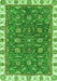 Machine Washable Abstract Green Modern Area Rugs, wshabs2982grn