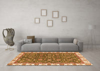 Machine Washable Abstract Orange Modern Rug, wshabs2982org