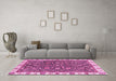 Machine Washable Abstract Pink Modern Rug in a Living Room, wshabs2982pnk