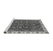 Sideview of Machine Washable Abstract Gray Modern Rug, wshabs2982gry