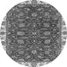 Round Abstract Gray Modern Rug, abs2982gry