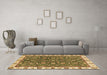 Machine Washable Abstract Brown Modern Rug in a Living Room,, wshabs2982brn